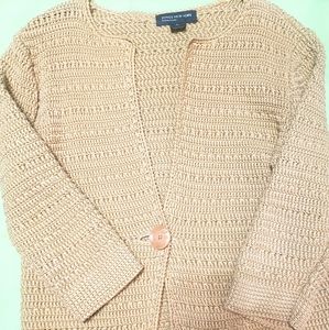 Jones New York Signature Cardigan Sweater Biege